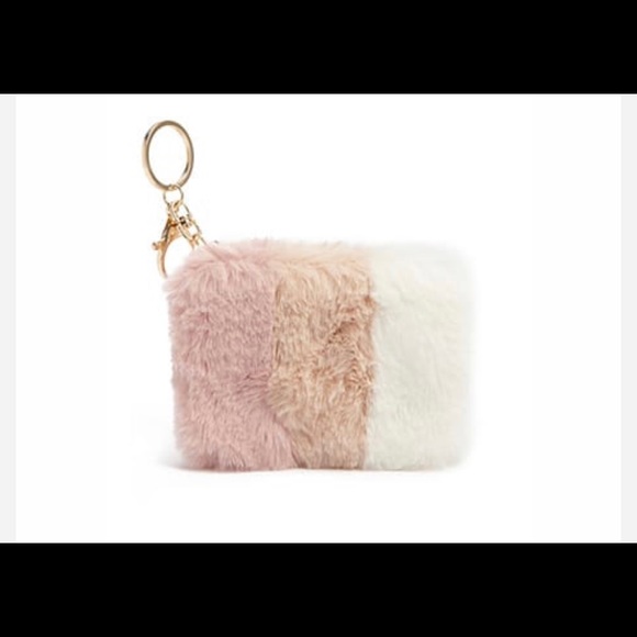 faux fur coin purse